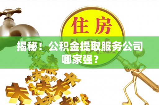 甘孜揭秘！公积金提取服务公司哪家强？