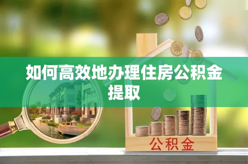 甘孜如何高效地办理住房公积金提取